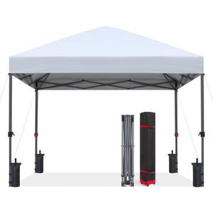 ABCCANOPY 10x10 Pop Up Canopy - Outdoor Patio Portable Canopy Tent Gazebo Heavy Duty for Backyard and Deck with 4 Sandbags and 8 Stakes (White)