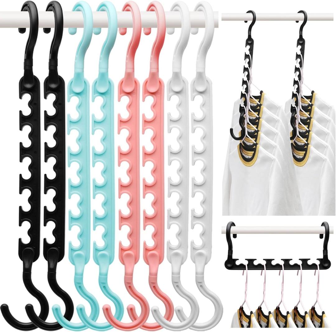 8-Pack-Closet-Organizers-and-Storage,Sturdy Organization-and-Storage-Hangers-Space-Saving for Wardrobe,Dorm-Room-Essentials for College Students Girls Smart Clothes Hanger