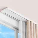 Double Curtain Track Ceiling Mount, Silent Sliding Rail System, Heavy Duty Aluminum Alloy, For Drapes Room, Living Room And Hospital(WHITE,1m(3.3ft))