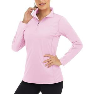 Boladeci Women's UPF 50+ Sun Shirts 1/4 Zip Lightweight Long Sleeve Summer Tops UV Protection Quick Dry Golf Shirts Size S