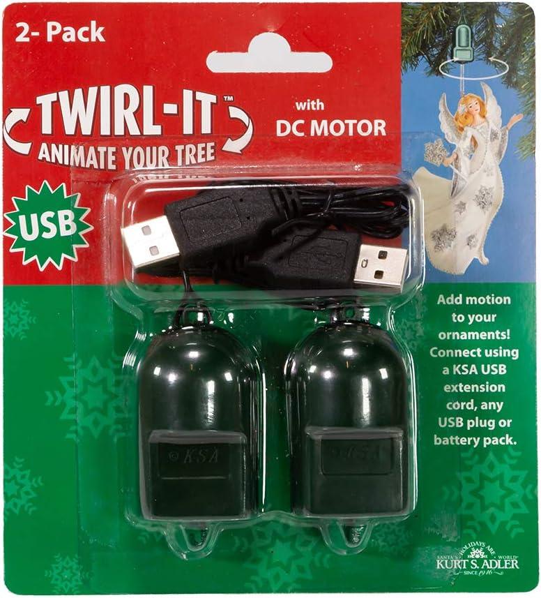 Kurt S. Adler USB 2 Pack Twirl-Its with DC Motor