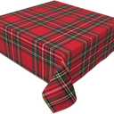 BETGINY Christmas Tablecloth 60x60 Inch Square Red Green Buffalo Plaid Tablecloth Dust-Proof Wrinkle Resistant Rustic Christmas Table Cloth for Holiday Party Dining