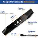 LT1045 46'' Mulching Blades for Cub Cadet Troy Bilt LT1046 LX460 LX465 LX466 LX468 GTX2446 LTX2146 54 inch Deck Riding Mower Lawn Tractor Replace 942-0611A 942-0612A 742-0611A 942-04124, 3 Pack, Black