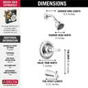 Delta Foundations 13 Series 2-Spray Bathtub and Shower Faucet Set, Chrome Shower Head and Handle Set, Valve Trim Kit, Chrome BT13410 (Valve Not Included)