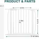 Extra Wide Baby Gate Tension Indoor Safety Gates White Metal Large Pressure Mounted Pet Gate Walk Through Long Safety Dog Gate for The House Doorways Stairs (57.48"-62.2"/146-158CM, White)
