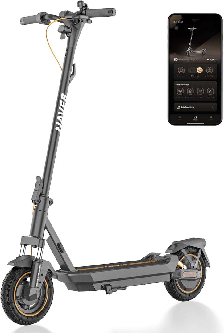 NAVEE GT3/ST3 Series Electric Scooter, 20/25 MPH Top Speed, 47/38/30 Miles Max Range, 1000W/1350W Motor with Dual Suspension, 10" Tires All Terrain, Heavy Duty, Foldable for Adults Teens (UL2272)