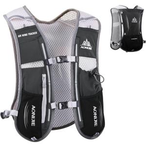 TRIWONDER Hydration Running Vest Backpack, Lightweight Water Pack for Men Women Hydration Backpack for Trail Race, Hiking, Cycling, Climbing, Camping, Jogging, Marathon (01 Black 5L - Only Vest)