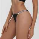 Sexy Thongs for Women Breathable Lace Underwear Rhinestones Strap G-String Stretch Panties Thong