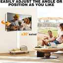 TVON Rolling TV Stand for 32 to 65 70 Inch TVs, Elegant Floor TV Stand with Wheels, Mobile TV Cart with 9 Levels of Height Adjustment for Optimal Viewing, White Floor Stand for Living Room