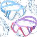 Weewooday 2 Pcs Adults Swimming Goggles with Nose Cover Antifog Clear Diving Mask Clear Wide View No Blurring Tempered Glass Swim Goggle for Adult Men Women Youth