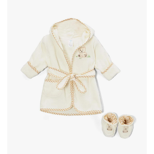 2pack Spasilk 100% Cotton Hooded Terry Bathrobe with Booties Baby One Size Gifts — Shower, 7-9 months old