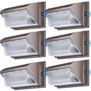 ledmo LED Wall Pack Light with Photocell, 120W Dusk to Dawn Lighting 6Pack