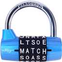 Gym Locker Lock,5 Letter Word Lock,5 Digit Combination Lock,Safety Padlock for School Gym Locker,Sports Locker,Fence,Toolbox,Case,Hasp Storage (Blue)