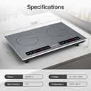 VBGK Double Induction Cooktop, 24 inch 4000W Electric cooktop with hot plate, induction stove top with LED Touch Screen 9 Levels Settings with Child Safety Lock & Timer 110V Induction cooktop 2 burner