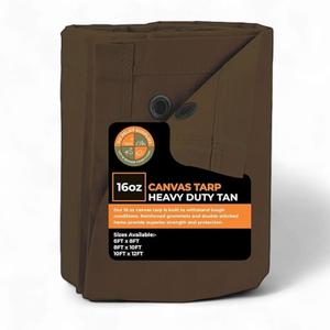 Heavy Duty Waterproof Tarp 8x10 Ft with Grommets, Thick Durable, Brown Multipurpose Tarpaulin Cover, UV & Tear Resistant for Camping, Outdoor, Tent, Trailer, Equipment & Machinery