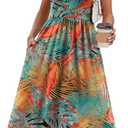 WIHOLL Summer Dresses for Women Flowy Casual Midi Dress Beach Vacation Sundresses with Pockets, L