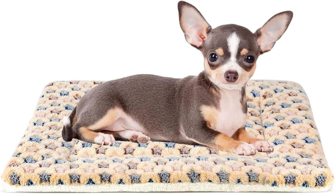 Mora Pets Dog Crate Pad - Ultra Soft Pet Bed With Cute Star Print, Washable Mat for Large Medium Small Dogs, Reversible Fleece Kennel Liner, Cat Bed, 19*24"