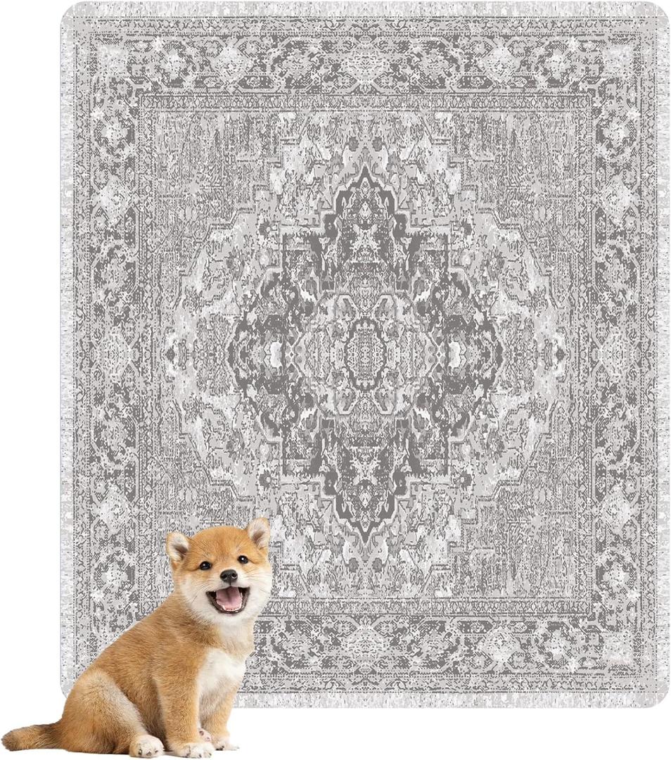 nunubaby Washable Pee Pads for Dogs, Stylish, Non-Slip and Leak-Proof Pee Pads. Reusable Potty Pads for Dogs for Crates and Floors.(Brown/Geo, 31" x36" ) (31x36 Inch (Pack of 2)