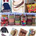 Jacquard Ribbon Geometric Emobridered Woven Ribbon Metallic Fabric Trim Fringe for DIY Clothes Pillow Straps Embellishment Decorations Width 2inch by 7 Yards (Zigzag RoyalBlue)