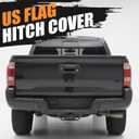 2 Inch American Flag Trailer Hitch Cover Plug with 7/8-Inch Pin Diameter Trailer Hitch Lock,Patriotic Truck SUV Accessory,Black