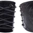 100% Genuine Leather Handmade Wrist Cuffs Bracers - LARP Gauntlet - Real Leather Wristbands - LARP Accessories Viking Cosplay Armor Bracelet Dragon Embossing Archery Armguard 5" 130drhh