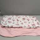 TILLYOU Cotton Fitted Bassinet Sheets for Baby Boy Girl, Fit for Halo Bassinet Swivel Sleeper, Adapt to Hourglass Bassinet Mattress Sheet, 31.5'' x 18'', 2 Pack Floral & Pink