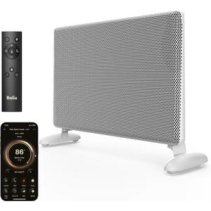 Ballu Mica Infrared Space Heater Indoor Use,Large Room Panel Heater with Programmable Thermostat,WiFi App Control,Portable Stand or Wall Mount, Energy Efficient Smart Quiet Heater, Work with Alexa, White