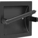 Matte Black Recessed Toilet Paper Holder for Large Rolls, Pivoting Black Toilet Paper Holder Wall Mount Stainless Steel, in Wall Toilet Paper Holders Black, Bathroom Toilet Paper Wall Holder