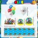 188 PCS Birthday Party Supplies, Party Decorations Includes Balloons, Film Balloons, Plates, Cups, Banners, Knives, Forks, Spoons, Napkins, Stickers, Cake Topper, Cupcake Toppers, Tablecloth