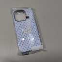 Compatible with iPhone 16 Pro Case, Fashion Cute Polka Dot Pattern Aesthetic Design for Women, Soft TPU and Hard Back Shockproof Phone Case for iPhone 16 Pro 6.3 inch, Blue