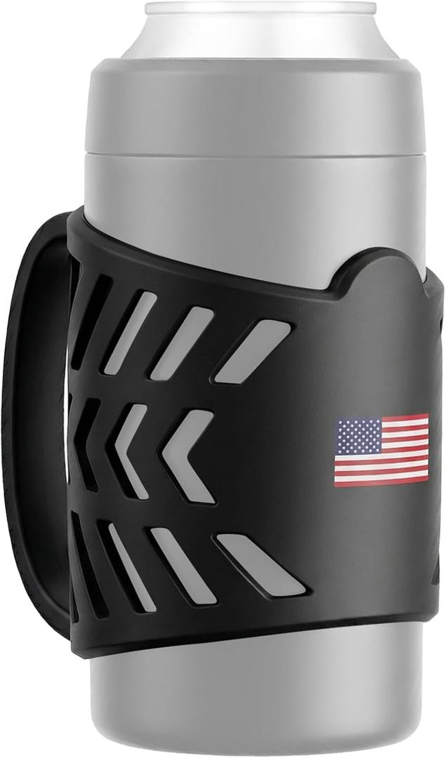 2 x Silicone Handle Compatible with Frost Buddy Universal Can Cooler, Can Holder with Handle for Beverages Can - Portable Non-Slip Travel Mug Grip with Protective Sleeve, Cup Holder for Outdoor Activities