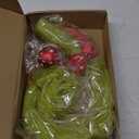 Weysat Christmas Candy Cane Wreath Hangers for Front Door Lime Green Furry Hanging Decor Christmas Door Sign Bow Decorations Holiday Ball Ornaments for Xmas Tree Indoor Wall Window Garland Decoration