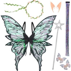 Fairy Wings for Adults Women, Butterfly Sheer Wing Costume Halloween Cosplay Angel Dress Up