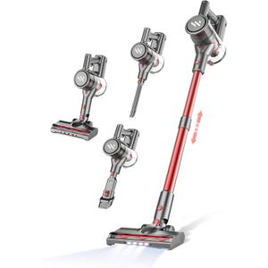 Cordless Vacuum Cleaner,Vacuum Cleaners for Home with Super Suction,Stick Vacuum Cleaner Rechargeable Up to 35 Mins Runtime,Lightweight Hardwood Floor Vacuum for Pet Hair,Carpet (Deep Red)