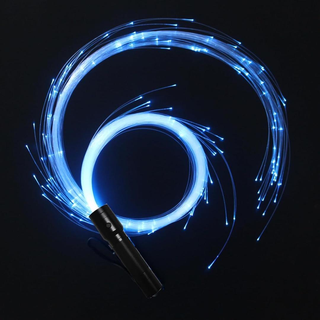 CHINLY LED Whip Lights, Fiber Optic Whip for Dancing, with 40 Color Effect Mode, APP Control and 360Swivel, Rechargeable Rave Light for Parties, Light Shows, Unique Gifts for Girlfriend,Girl,Wife
