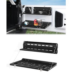 JROAD Bronco Double Layer Tailgate Table for 2021 2022 2023 2024 2025 2026 Ford Bronco 2/4 Door Rear Foldable Cargo Shelf Storage Shelf MOLLE Panel Bronco Accessories