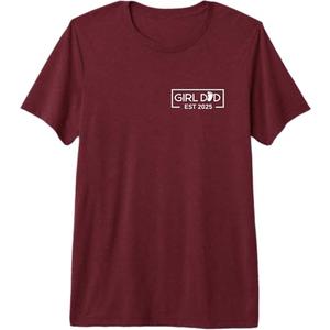 Dad of Girl Est. 2025 Logo Dad Father Daddy Girl to Be 2025 T-Shirt L