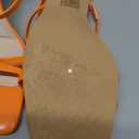 Shoe'N Tale Strappy Kitten Heels For Women Stiletto Mules Square Open Toe Slip On Sandals Orange, Size 8