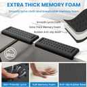 VAGAU L-Shaped Arm Rest for Desk, Memory Foam Elbow Support Padding Set with Non-Slip,2-Piece Ergonomic Desk Edge Cushion & Wrist Rest for Computer Keyboard, Office and Home Use (Black)