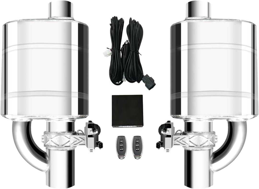 3 Inch Electric Valvetronic Exhaust Cutout with Muffler Cat Back Exhaust System Valve Kit (2pcs)