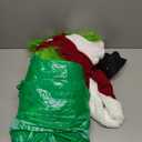 YAOGEG Christmas Santa Costumes Adult Funny Cosplay 8pcs Green Santa Costume,Men's Luxury Velvet Santa Claus Costume for Men