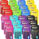 24 Pcs Pocket Size Basic Calculators Dual Powered Handheld 8 Digit Display Desktop Calculators for Desktop Home Office(Multi Color)