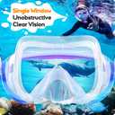 Seovediary Kids Snorkel Set, Anti-Fog Panoramic Tempered Glass Kids Snorkel mask, Anti-Leak Scuba Diving Mask with Mesh Bag, Dry Top Snorkeling Gear for Kids and Youth Age 4-16