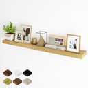 Fun Memories 55 Inch Fireplace Mantel - Long Floating Shelf, Wall Mounted Farmhouse Display with Invisible Heavy Duty Metal Bracket, Oak, 55"W x 6.5"D