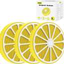 Refrigerator Deodorizer with AOP-KF Solid Alkali Technology, 2 Years Long-Lasting Fresh Odor Eliminator for Fridge, Kitchen, Apartment, Closet & Small Spaces, Lemon Design & Adjustable Clip (3 Packs)