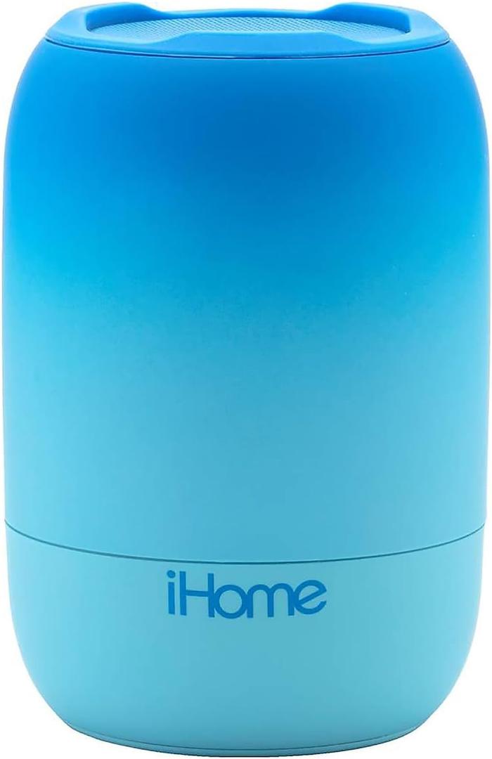 iHome PlayFade Portable Bluetooth Speaker - Water-Resistant Rechargeable Audio Device for Outdoor Events, Pool Party, Beach, Camping (Model iBT400L) Blue