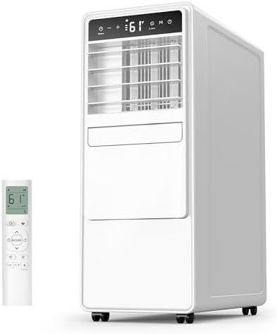 DOMANKI 12000 BTU Portable Air Conditioners for Room up to 500 sq.ft, 3-in-1 Free Standing Quiet Portable AC Unit with Fan & Dehumidifier, Remote Control, Sleep Mode/24h Timer, 4 Speed, Auto Swing
