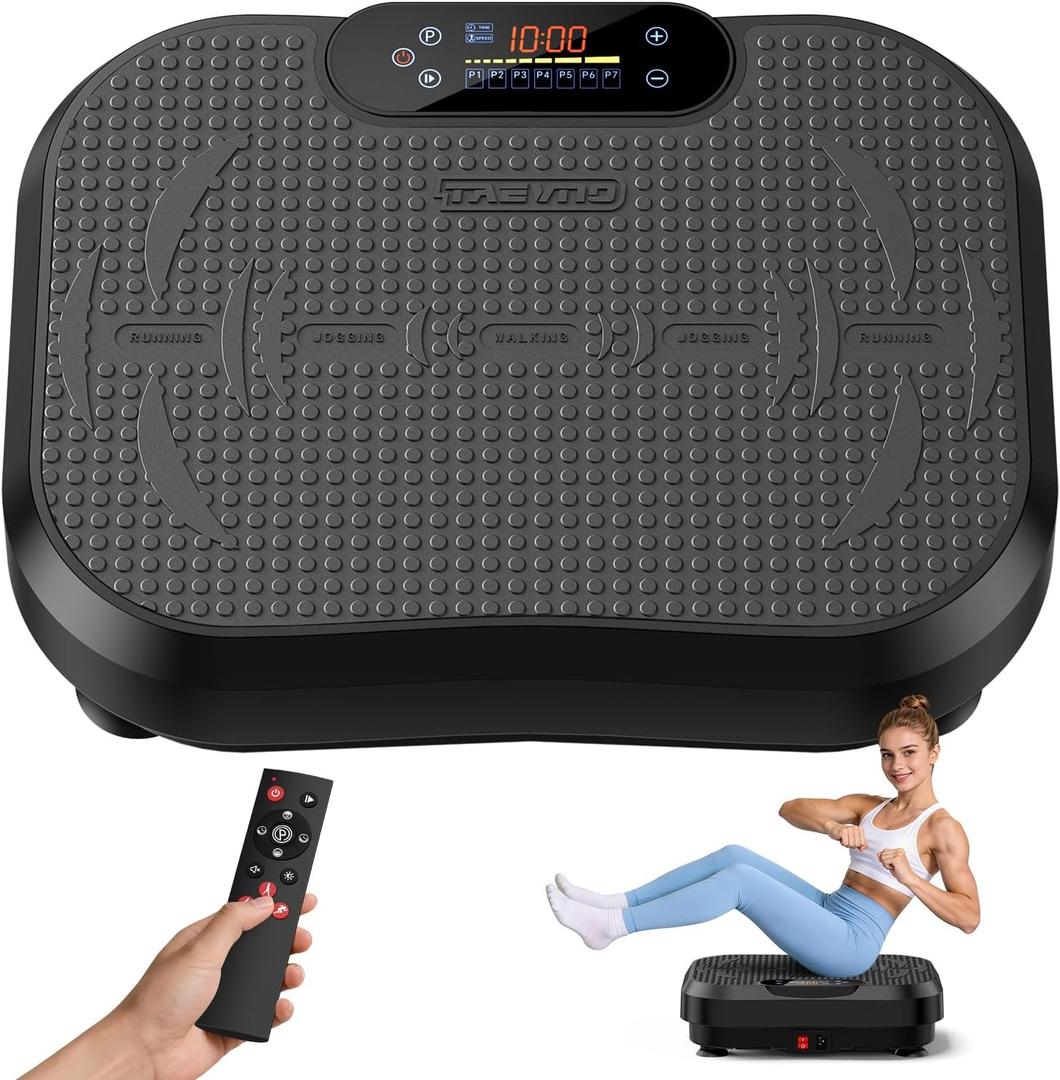 Vibration Plate Exercise Machine, 450Lbs Capacity 199 Speeds Vibrating Plate for Lymphatic Drainage, 200W Weight Loss Shake Platform, Silent Mode & Dimmable Screen for Women Men