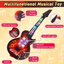Kids Guitar Toy for 3 Year Old Boy Gift 21 Inches Electric Guitars with 4 Strings for Toddlers Light Up Music Toys for Boys Girls Gifts Ages 3 4 5 (Red)