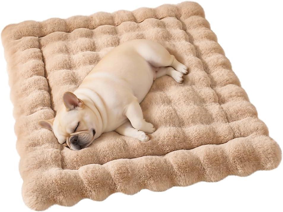 SOMAHE Cat & Dog Bed Mat, Soft Plush Faux Fur Kneading Pet Bed for 2 Cats or Small Dogs, Machine Washable Cat Sleeping Pad, Non-Slip Fluffy Pet Rug for Indoor Cats Kittens & Small Dogs,27x20 In Coffee